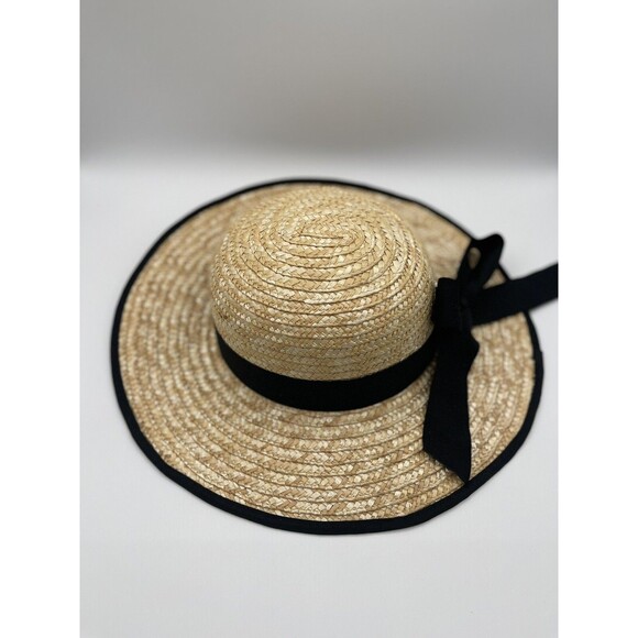 Anthropologie San Diego Ribbon Straw Hat Preppy Boho Vacation Summer Sz OS New main image 8